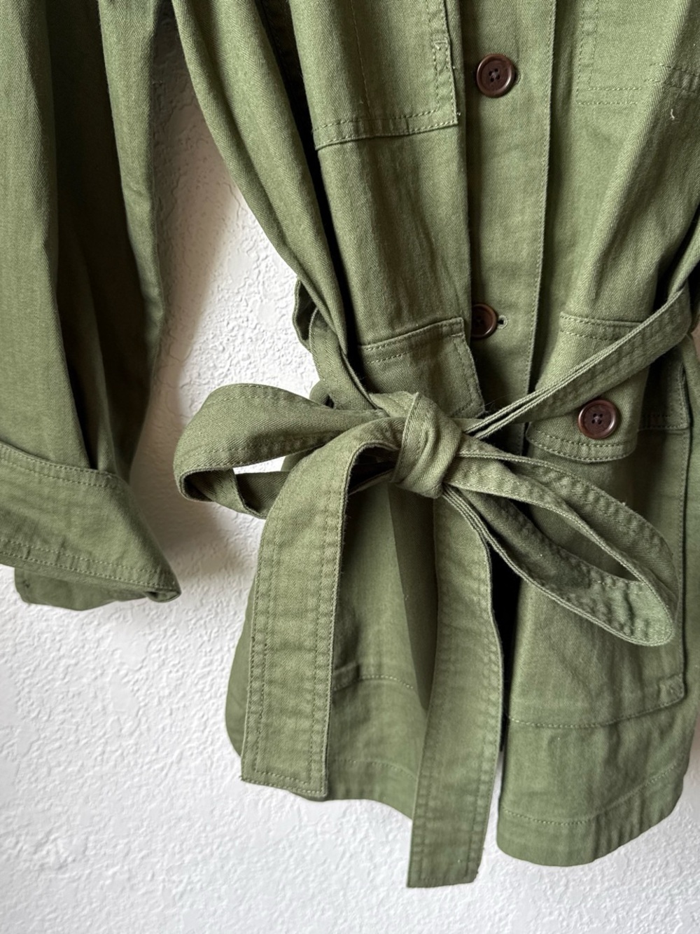 Madewell Olive Utility Tie-Belt Jacket - Picture 2 of 5